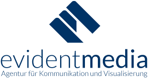 Logo der Agentur für Visualisierung und Kommunikation Evident Media